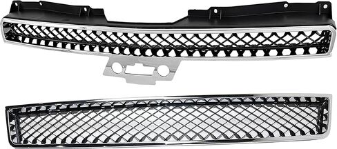 مجموعة مجموعة Grage-Pro Grille Assembly متوافقة مع شيفروليه تاهو 2007-2014 ، Avalanche 2007-2013 ، Suburban 1500 ، Suburban 2500 Chrome Shell مع ملحق أسود مطلي in Saudi Arabia