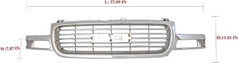 نوبات الشبكة الأمامية Chrome من 1999-2002 GMC Sierra 1500 2500 و 2000-2006 Yukon مع استبدال إدراج أسود لـ GM1200430 in Kuwait