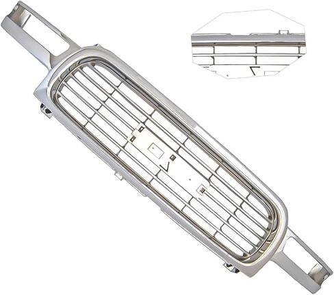 نوبات الشبكة الأمامية Chrome من 1999-2002 GMC Sierra 1500 2500 و 2000-2006 Yukon مع استبدال إدراج أسود لـ GM1200430 in Kuwait
