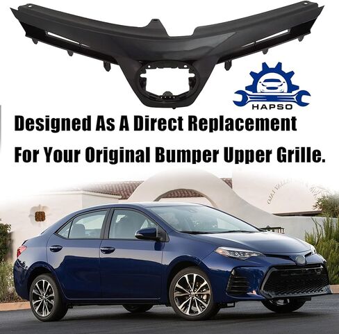 Pront Pumper العلوي الشبكة الشبكية السوداء اللامعة بديل متوافق مع 2017-2019 Toyota Corolla SE/XSE Models Sedan 53102010C0 ، To1200423 in Kuwait