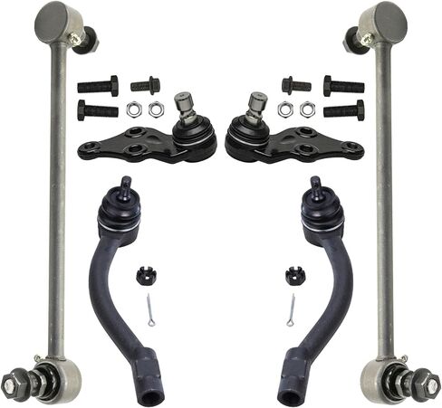 Detroit Axle - Front 6pc Suspension Kit for 14-19 Kia Soul, 15-19 Soul EV, Outer Tie Rod Ends Lower Ball Joints Sway Bar Links 2014 2015 2016 2017 2018 2019 Replacement in Saudi Arabia