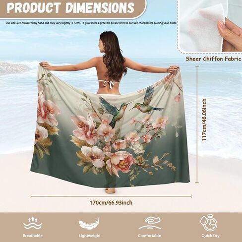 Swimsuit Coverups for Women Beach Sarong Wraps Chiffon Beach Wrap Skirt in Kuwait