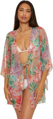 Becca Coral Reef Tie Tunic Front Front Tunic ، Disual ، Care ، ups الشاطئية للنساء in Kuwait