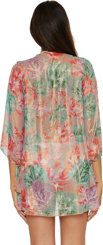 Becca Coral Reef Tie Tunic Front Front Tunic ، Disual ، Care ، ups الشاطئية للنساء in Kuwait