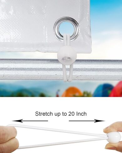 كرات Bungee الحبال 100 PCS ، 6 بوصة من الأسلاك بنجي مع كرات ، حبال صغيرة من البنجي في الهواء الطلق ، كرات بنجي لربط القنب أسفل خيام التخييم القنب (أبيض) in Kuwait