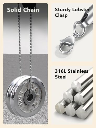 Supcare Mens Chains Necklace Stainless Steel Rope Chain Gifts,18-30 inches (with Gift Package) in Saudi Arabia