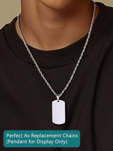 Supcare Mens Chains Necklace Stainless Steel Rope Chain Gifts,18-30 inches (with Gift Package) in Saudi Arabia