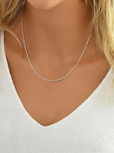 Supcare Mens Chains Necklace Stainless Steel Rope Chain Gifts,18-30 inches (with Gift Package) in Saudi Arabia