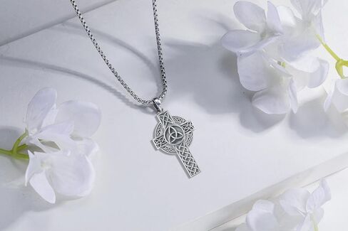 Cross Necklace for Women Men,Crucifix Necklaces 925 Sterling Silver Jesus Cross Pendant Vintage Patron Saint Medals Amulet Protection Religious Faith Trendy Dainty Jewelry Gifts in Kuwait