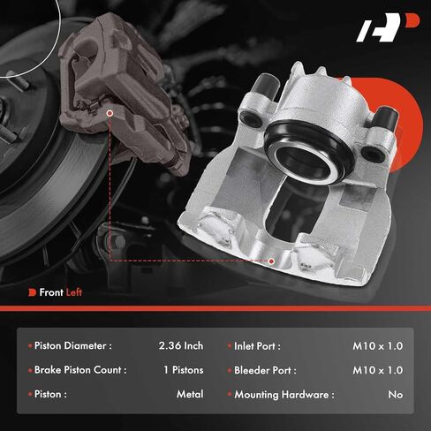 A-Premium Disc Brake Caliper Assembly Without Bracket Compatible with Select Volvo Models - S60/V70 2001-2007, S60 2006-2007, S80 1999-2006 - Front Left Driver Side in Saudi Arabia