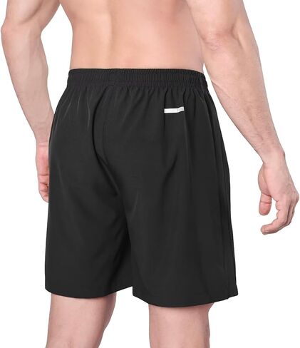 شورتات رياضية للرجال الجافة الجافة سعة 7 بوصات تمرين تمرين الرياضة كرة السلة لخفيفة الوزن جيوب السحاب in Kuwait