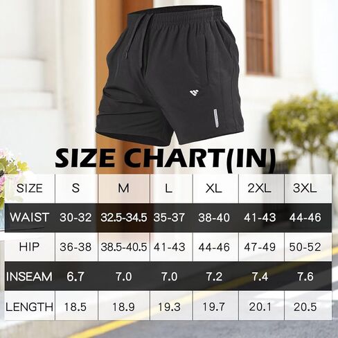 شورتات رياضية للرجال الجافة الجافة سعة 7 بوصات تمرين تمرين الرياضة كرة السلة لخفيفة الوزن جيوب السحاب in Kuwait