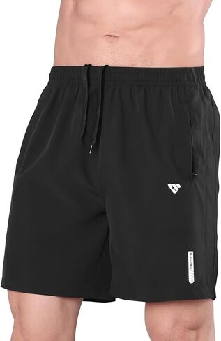 شورتات رياضية للرجال الجافة الجافة سعة 7 بوصات تمرين تمرين الرياضة كرة السلة لخفيفة الوزن جيوب السحاب in Kuwait