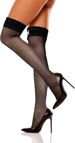 Benefeet Sox Oil Shiny Lace Thigh High Stockings for Women Lingerie Shimmer Sexy Tights Sheer Stockings in Kuwait