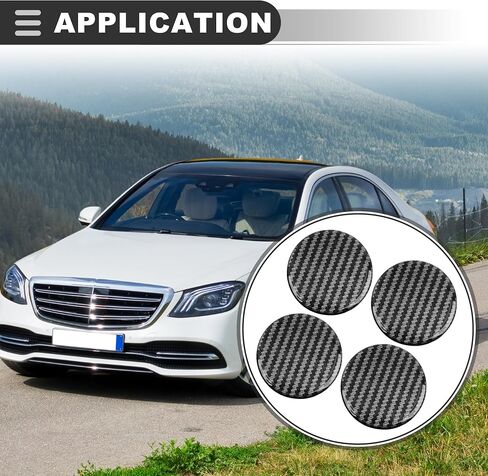 ملصق CAP CAN CAR CAR Universal Motoforti ، 50 مم ، راتنج واضح ، أسود من ألياف الكربون ، 4 أجزاء in Saudi Arabia