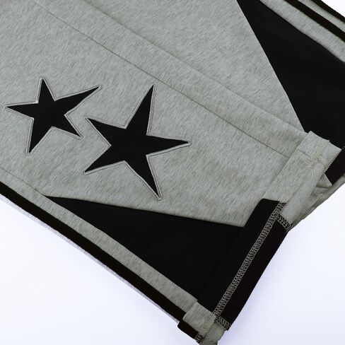 Womens Y2K Prochepants Star Patchwork مستقيم الساق الساقين السطوح الفضفاضة مع جيوب in Saudi Arabia