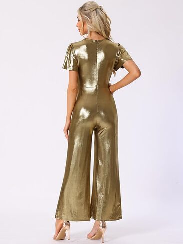 Allegra K Jumpsuits for Women's V Neck Short Sleeve Self Tie Front Casual Suit Set in Saudi Arabia
