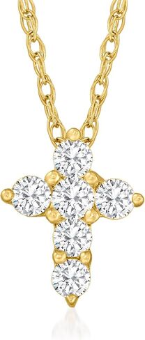 روس سايمونز 0.10 CT. T.W. قلادة صليب دايموند بيتيت بالذهب الأصفر 10KT in Saudi Arabia