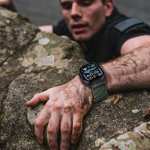 حزام من النايلون Trail Loop - متوافق مع Apple Watch Ultra 2 Band 49 مم 46 مم 45 مم 44 مم 42 مم 41 مم 40 مم 38 مم للرجال والنساء، حزام رياضي متين ومضفر مرن منسوج لسلسلة iWatch Ultra 10/9/8/7/6/SE/5/4/3 in Kuwait