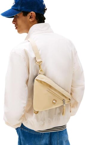 Tommy Jeans Men's Sling Crossbody Bag with Nylon, Zipper and Adjustable Strap in Saudi Arabia