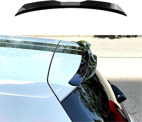 Car Rear Spoiler for VW Atlas 2017-2022, Black Plastic Spoiler with Glossy Black Painted Finish, Peel & Stick Installation in Saudi Arabia