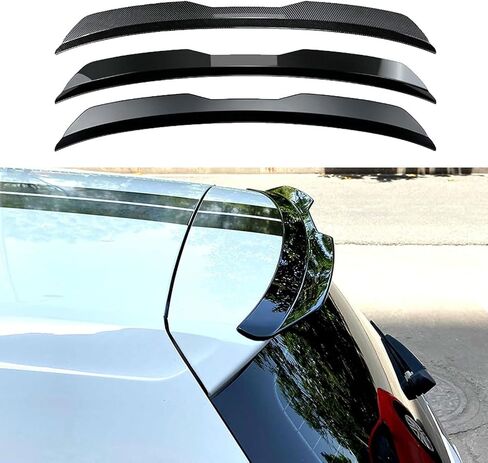 Car Rear Spoiler for VW Atlas 2017-2022, Black Plastic Spoiler with Glossy Black Painted Finish, Peel & Stick Installation in Saudi Arabia