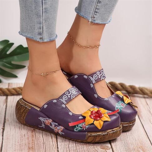 Slip-On Mule Clogs for Women Lightweight EVA Oustole for Long-Lasting Wear Handemade Wooden Clog Sandal in Saudi Arabia