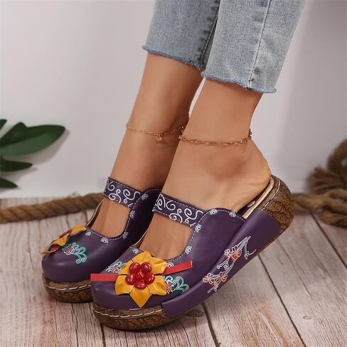 Slip-On Mule Clogs for Women Lightweight EVA Oustole for Long-Lasting Wear Handemade Wooden Clog Sandal in Saudi Arabia