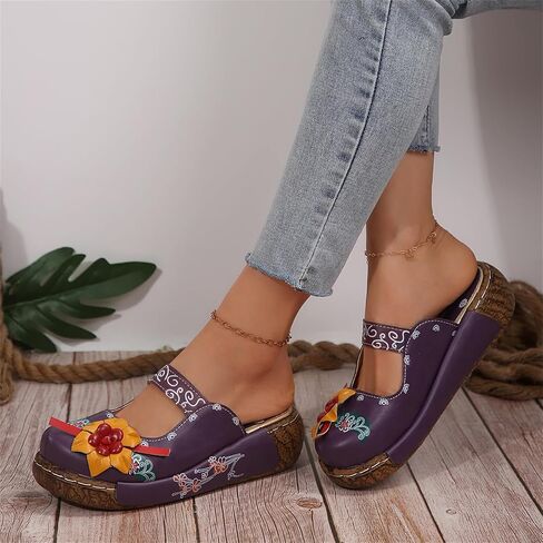 Slip-On Mule Clogs for Women Lightweight EVA Oustole for Long-Lasting Wear Handemade Wooden Clog Sandal in Saudi Arabia