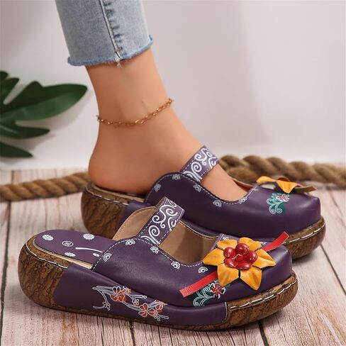 Slip-On Mule Clogs for Women Lightweight EVA Oustole for Long-Lasting Wear Handemade Wooden Clog Sandal in Saudi Arabia