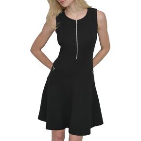 DKNY Women's Sleeveless Jewel Neck Zipper Front Dress in Saudi Arabia
