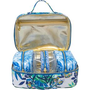 Lilly Pulitzer 4 Piece Travel Toiletry Bag, Cute Luggage Case for Adults, Zipper Pouch Set for Cosmetics, Small Pouch Bag for Supplies, Makeup or Toiletries (The Hottest Spot) in Kuwait