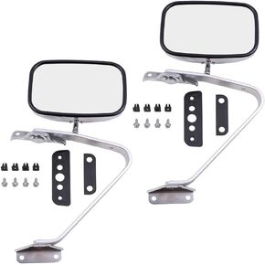 Pair of Manual Side View Chrome Mirrors with Metal Housing Replacement for 1980-1997 F100 F150 F250 F350 Pickup 1980-1996 Bronco in Saudi Arabia