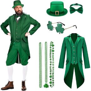 أزياء القديس باتريكز يوم البالغين الرجال الأخضر سانت سانت باتريك ملابس السترة سترة steampunk tailcoat للرجال in Kuwait