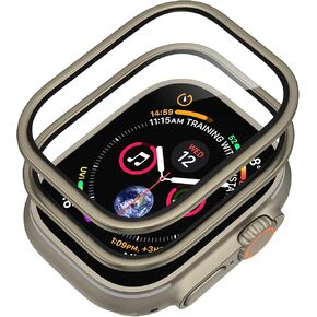 واقي شاشة HD المقاوم للزجاج المقاوم للزجاج مع التيتانيوم متوافق مع Apple Watch Ultra 1/2/3 49mm (أسود) in Kuwait