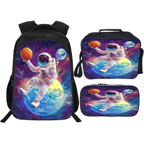 Funny Cat Backpack Cat Shark Galaxy School Bag 3PCS Backpack 16 Inch with Lunch Bag Set Lightweight for Teen Boys Girls Kids Elementary Middle School in Saudi Arabia