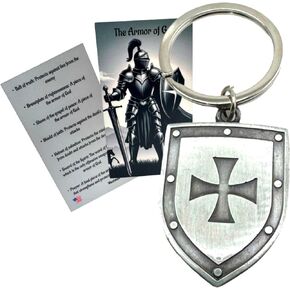 Westmon Works Armor of God Keychain Set Metal Key Ring with Holy Card in Kuwait