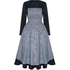 Women Maria Nun Cosplay Dress with Apron Classic Sound Music Costume Gothic Dress for Halloween Party in Saudi Arabia