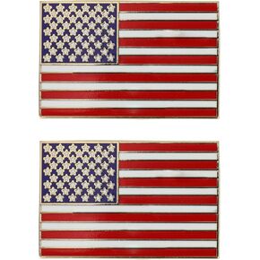 Metallic US American Flag Large Badge Lapel Pins 2 Pack Set in Kuwait