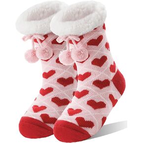 MOGGEI Valentines Day Gifts for Her Womens Slipper Fuzzy Grips Socks Warm Fluffy Winter Thick Thermal Cozy Plush Socks in Kuwait