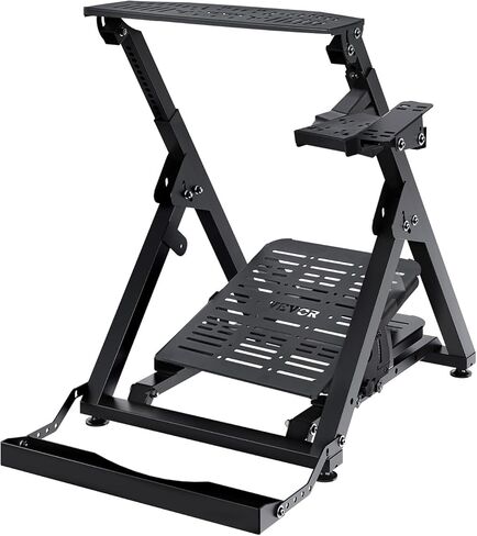 VEVOR Foldable Racing Steering Wheel Stand, Height Adjustable Universal Base Compatible with Logitech & Thrustmaster Racing Wheel and Pedal, Heavy-duty Frame Standard GT/Formula Seating Portable in Saudi Arabia