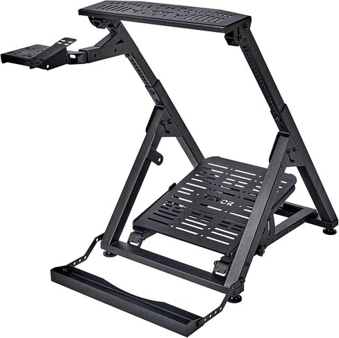 VEVOR Foldable Racing Steering Wheel Stand, Height Adjustable Universal Base Compatible with Logitech & Thrustmaster Racing Wheel and Pedal, Heavy-duty Frame Standard GT/Formula Seating Portable in Saudi Arabia