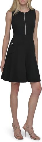 DKNY Women's Sleeveless Jewel Neck Zipper Front Dress in Saudi Arabia