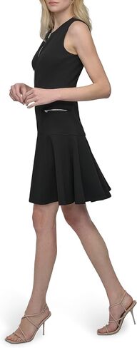DKNY Women's Sleeveless Jewel Neck Zipper Front Dress in Saudi Arabia