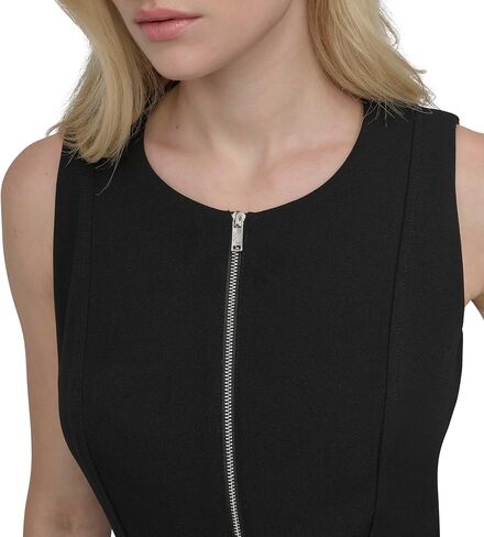 DKNY Women's Sleeveless Jewel Neck Zipper Front Dress in Saudi Arabia