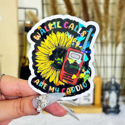 3Pcs Walkie Calls are My Cardio Sticker Teacher Education Stickers Funny School Admin Stickers Walkie Talkie Calls Funny Sticker Walkie Decal for Laptop Bottle Phone Car Hard Hat Helmet 3"x3" in Kuwait