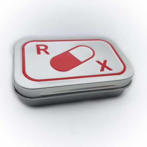 Travel Pill Pill Tin - محلول تخزين الأدوية المحمولة جودة تصميم القصدير مع إدراج مقسم السيليكون (4 مقصورات) in Saudi Arabia