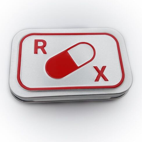Travel Pill Pill Tin - محلول تخزين الأدوية المحمولة جودة تصميم القصدير مع إدراج مقسم السيليكون (4 مقصورات) in Saudi Arabia
