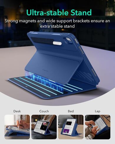 ESR لـ IPAD AIR CASE 13 بوصة M3/M2 (2025/2024) ، الغطاء المغناطيسي القابل للإزالة ، صورة قابلة للتعديل/المناظر الطبيعية مع عرض شاشة مرفوع ، 9 زوايا دائمة ، سلسلة Shift ، RED in Kuwait