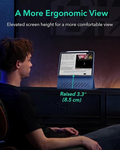 ESR لـ IPAD AIR CASE 13 بوصة M3/M2 (2025/2024) ، الغطاء المغناطيسي القابل للإزالة ، صورة قابلة للتعديل/المناظر الطبيعية مع عرض شاشة مرفوع ، 9 زوايا دائمة ، سلسلة Shift ، RED in Kuwait